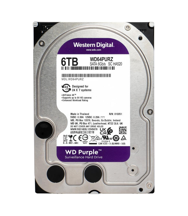 Western Digital WD Purple 6TB Surveillance Hard Drive (WD64PURZ)